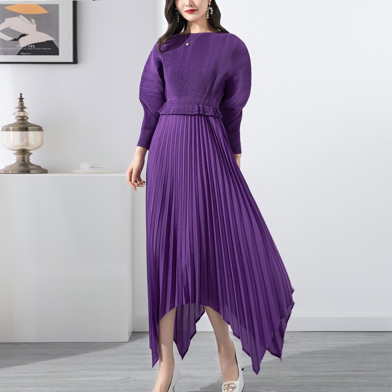 Solid Lace Loose Irregular Temperament Elegant Long Dress