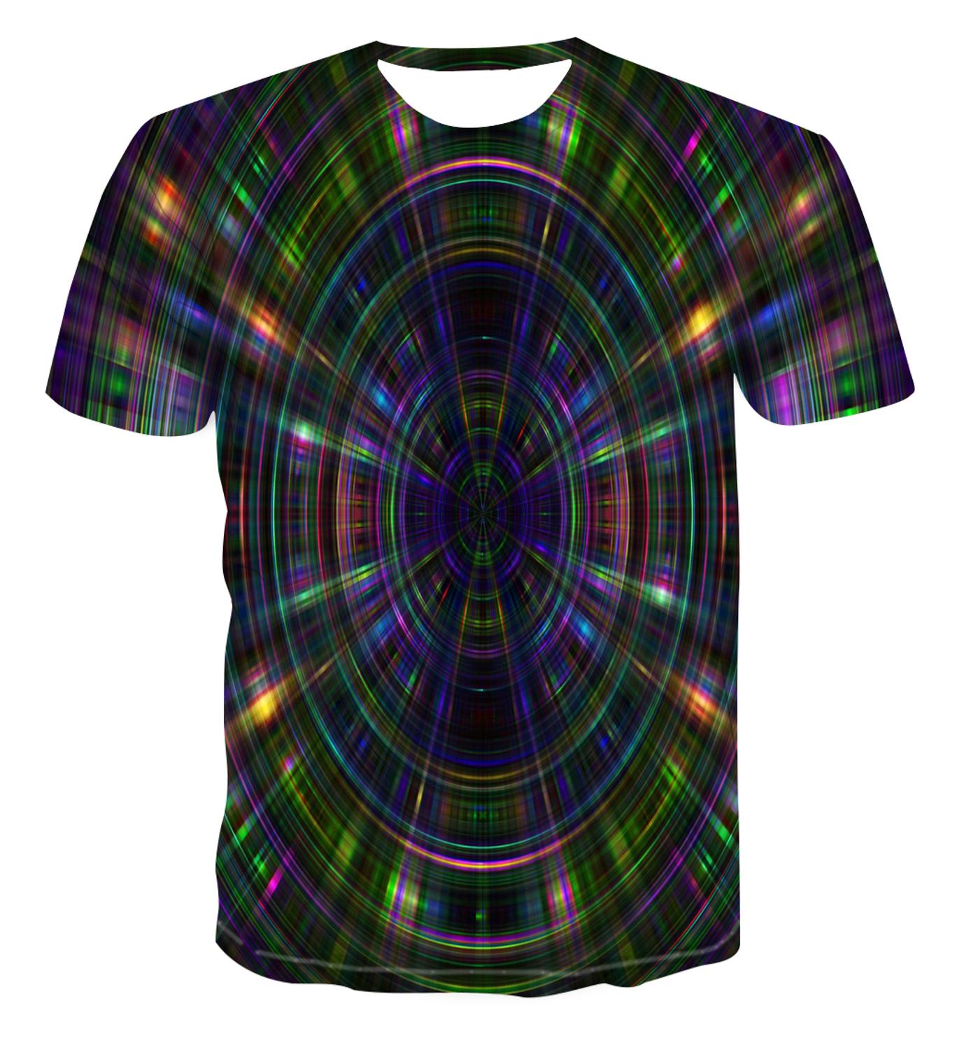 Psychedelic T-Shirt Men's 3D T-Shirt Vertigo Printed T-Shirt Short Sleeve Casual Summer Top S-6xl