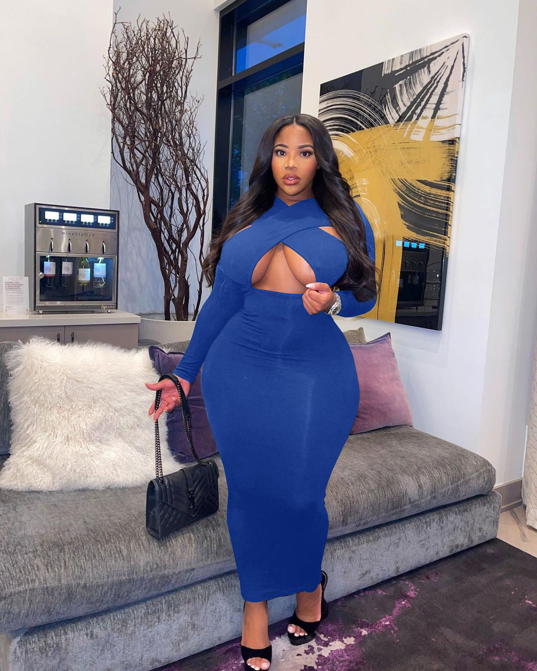 Plus Size Women's Clothing Solid Casual Dresses
