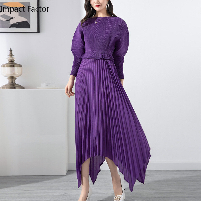 Solid Lace Loose Irregular Temperament Elegant Long Dress