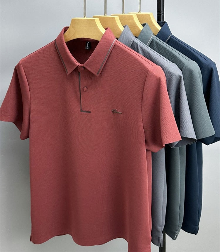 Silk Comfortable and Breathable T-Shirt Mens Polo Shirt