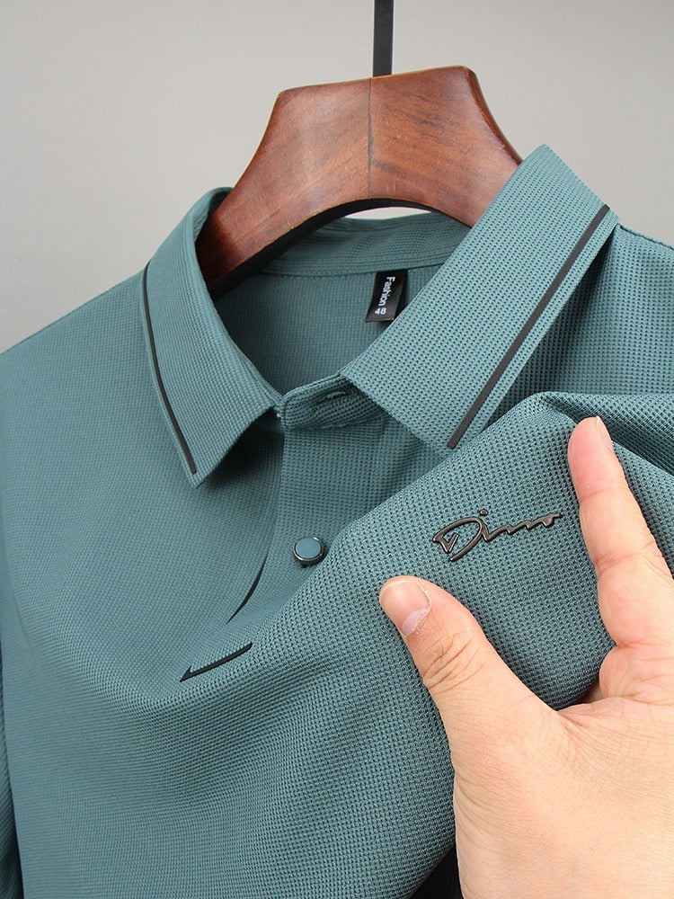 Silk Comfortable and Breathable T-Shirt Mens Polo Shirt