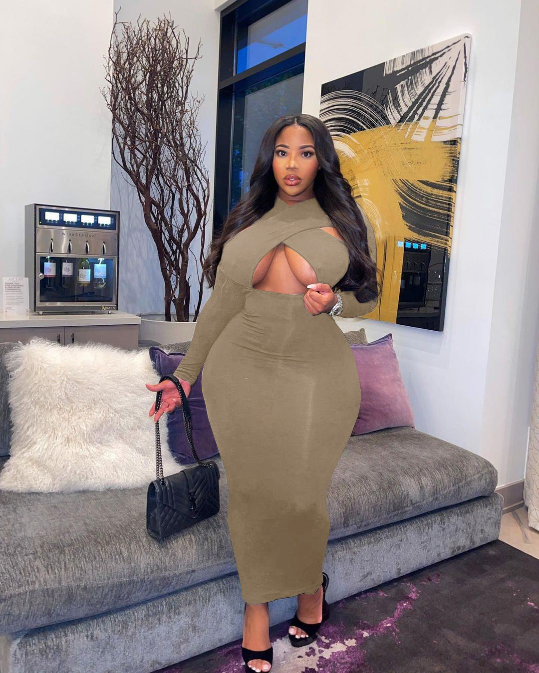 Plus Size Women's Clothing Solid Casual Dresses
