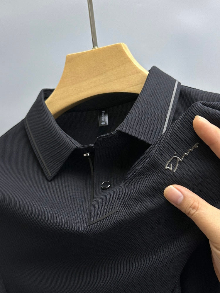 Silk Comfortable and Breathable T-Shirt Mens Polo Shirt