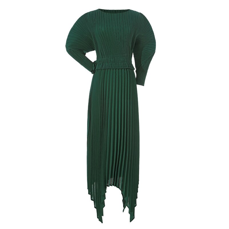 Solid Lace Loose Irregular Temperament Elegant Long Dress