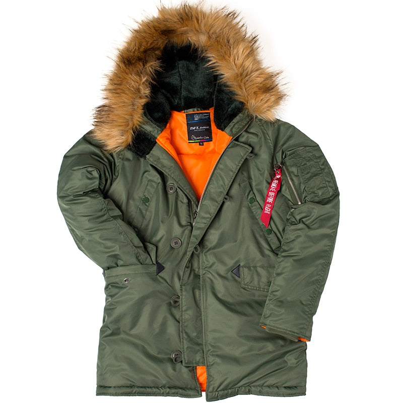 Puffer Men Long Coat Military Tactical Bomber Army Parka