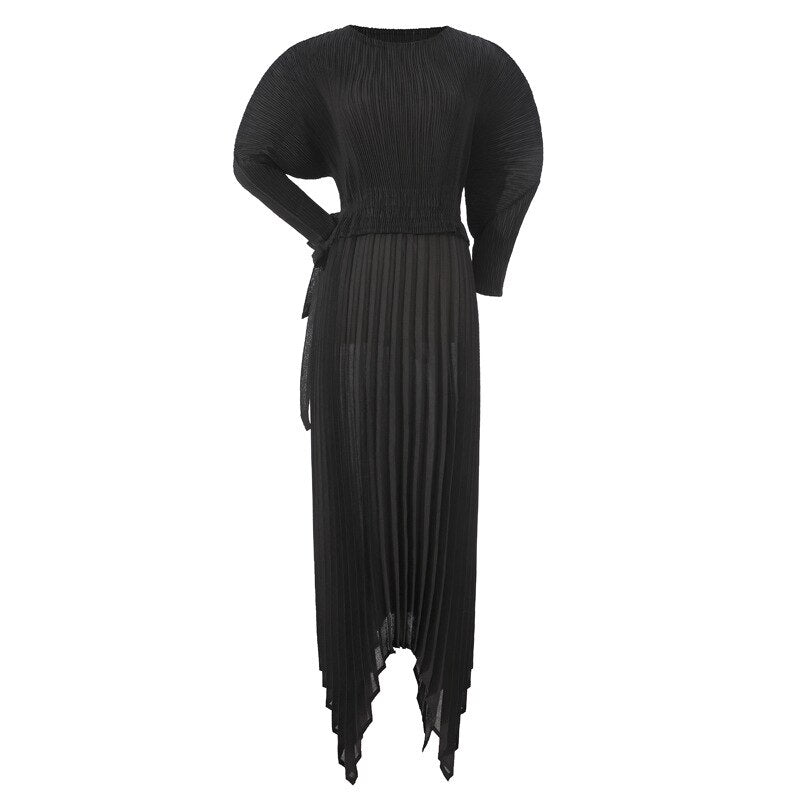 Solid Lace Loose Irregular Temperament Elegant Long Dress