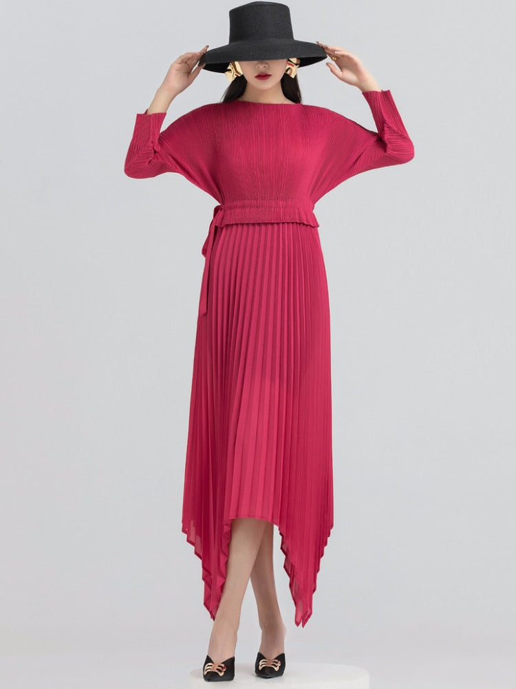 Solid Lace Loose Irregular Temperament Elegant Long Dress