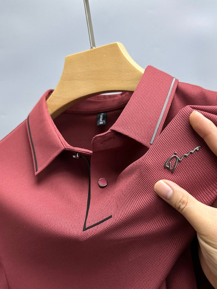 Silk Comfortable and Breathable T-Shirt Mens Polo Shirt