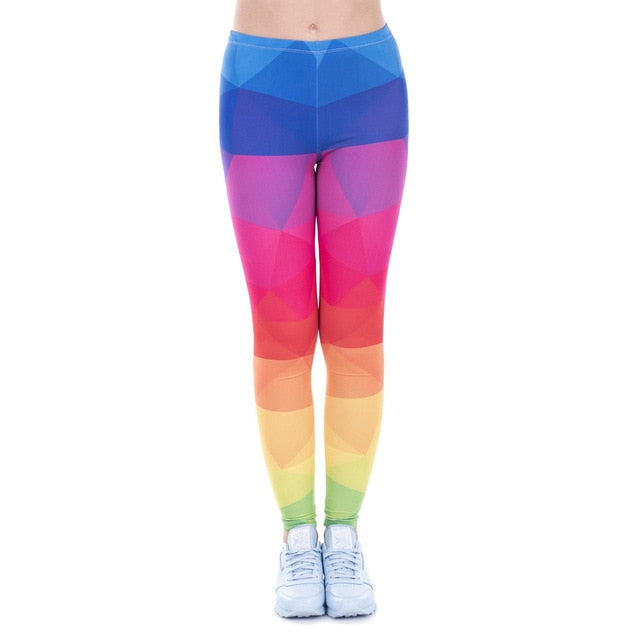 Aztec Round Ombre Printing legging Slim High Waist Leggings Woman Pants