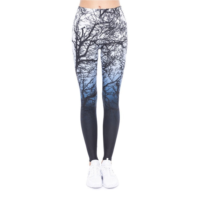 Aztec Round Ombre Printing legging Slim High Waist Leggings Woman Pants