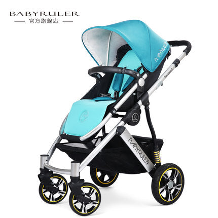 Running Mode Baby Bassinet Cart Silver Frame Baby Stroller High Landscape Pram Baby Carriage of Portable Folding Buggy