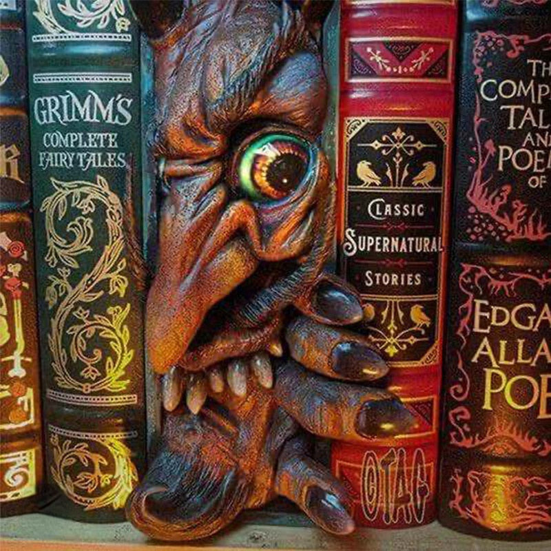 Halloween 3D Monster Bookcase Sculpture Ornament Statue