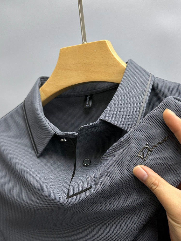 Silk Comfortable and Breathable T-Shirt Mens Polo Shirt