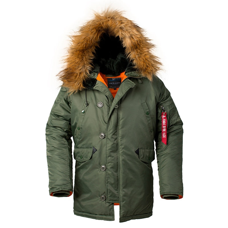 Puffer Men Long Coat Military Tactical Bomber Army Parka