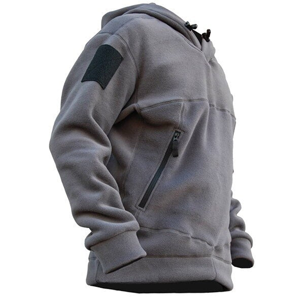 Men's Outdoor Fleece Hooded Sweater Military Tactical Jacket