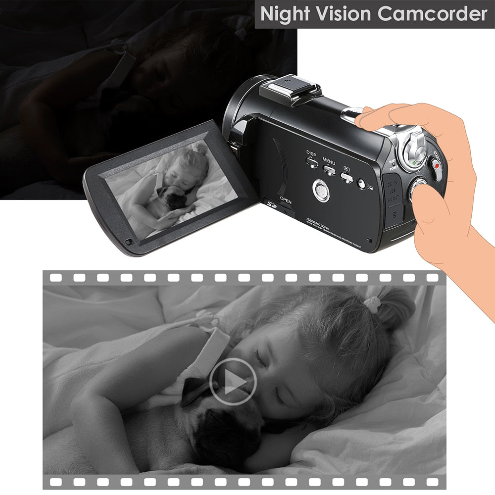 4K Camcorder Professional IR Night Vision Digital Recorder
