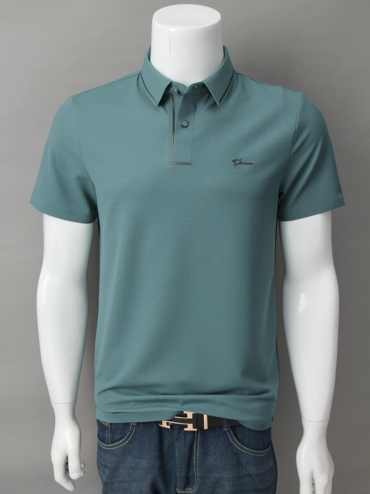 Silk Comfortable and Breathable T-Shirt Mens Polo Shirt