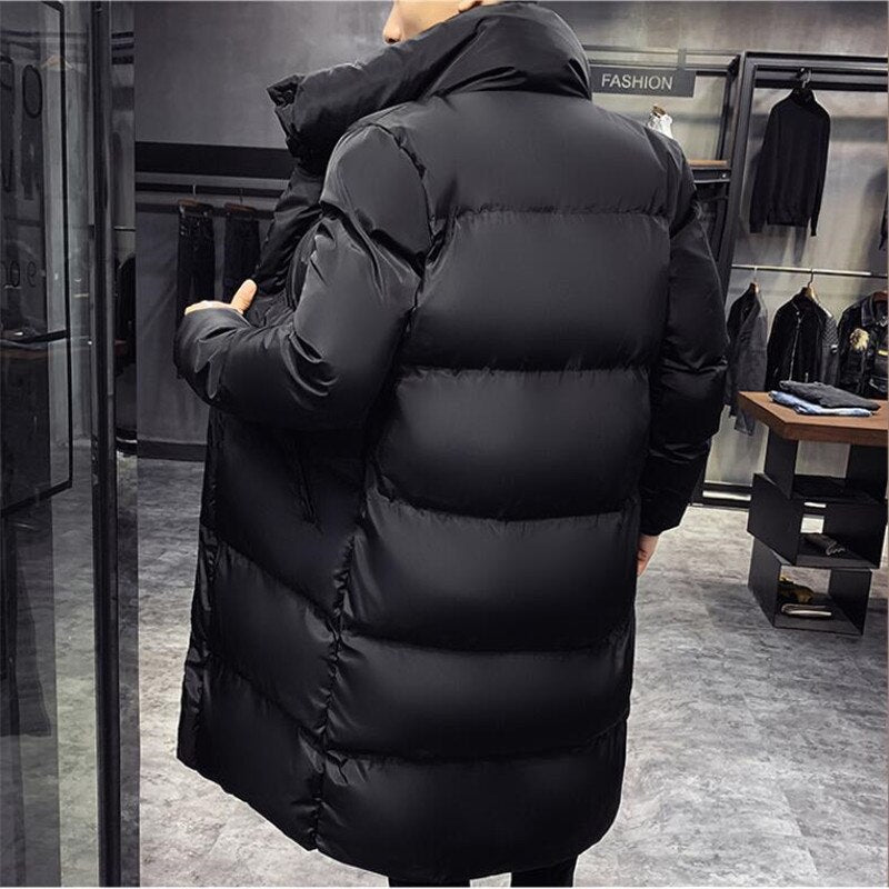 Men Winter Parka Hooded Casual Long Down Cotton Jackets