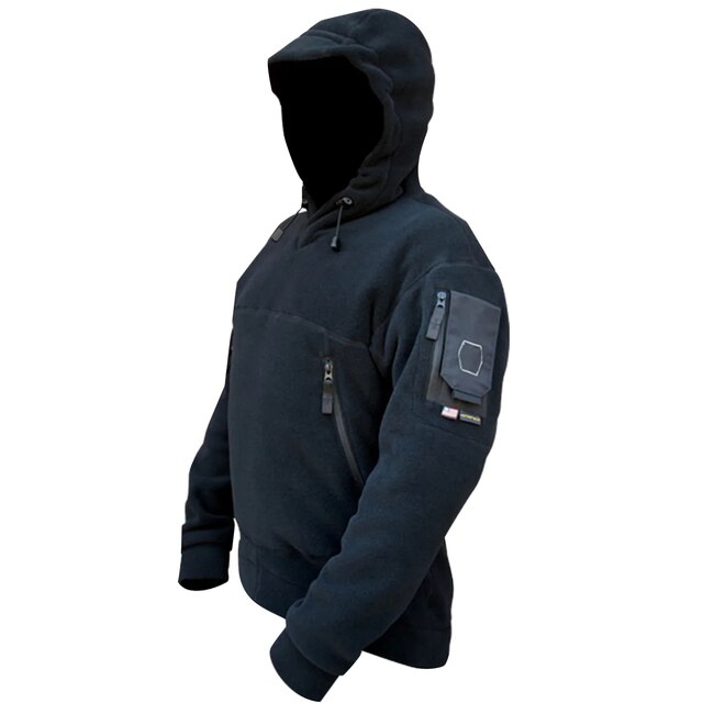 Men's Outdoor Fleece Hooded Sweater Military Tactical Jacket