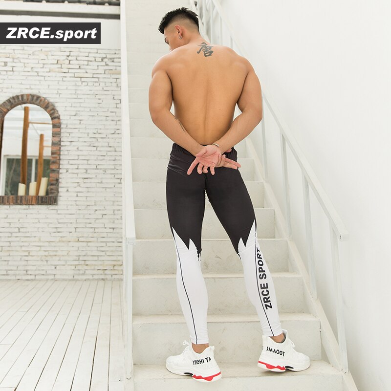 ZRCE Male Compression Tight Leggings Lightweight Quick-Drying Elastic Gym Fitness Jogging Pants Workout Training Yoga Bottoms