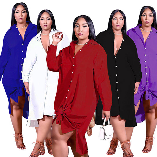 Women Plus Size Shirt Dresses Plus Size Women's Blouses & Shirts