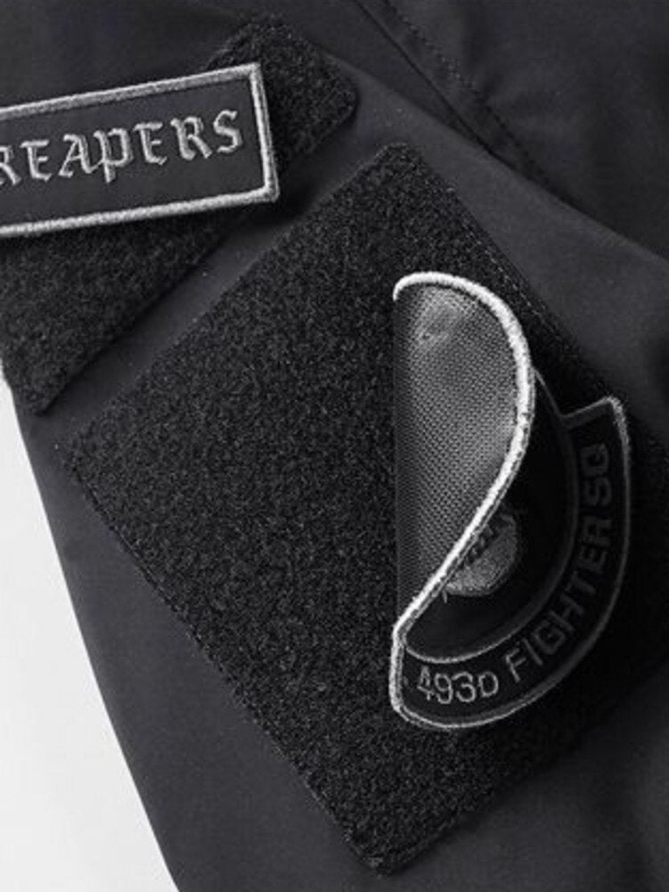 Bomber Jacket Chest Pocket Tactical Streetwear Black Varsity Jackets