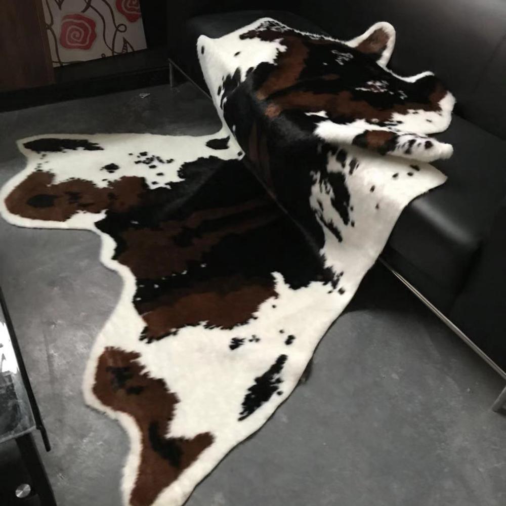 Large Size 170x220cm  Cow  Printed Cowhide Faux Skin Leather NonSlip Antiskid Mat   Animal Print Carpet for Home