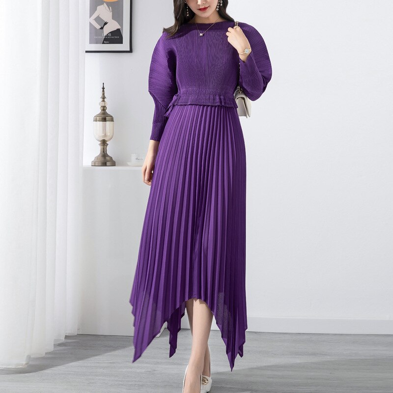 Solid Lace Loose Irregular Temperament Elegant Long Dress
